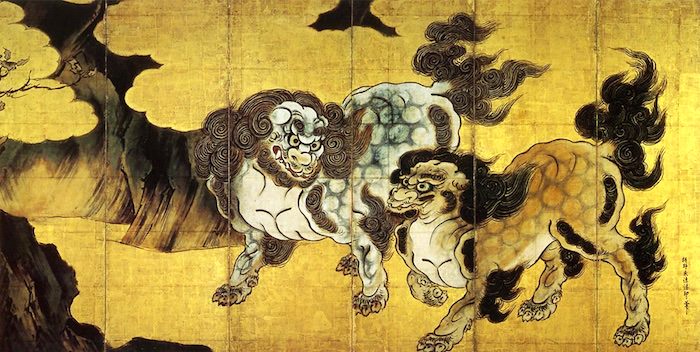 唐獅子図屏風（狩野永徳 画）